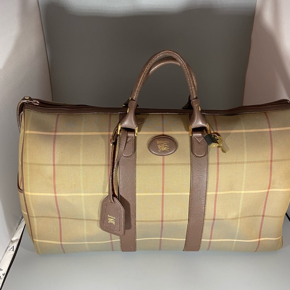 Authentic Burberry Boston Duffel Tote Bag